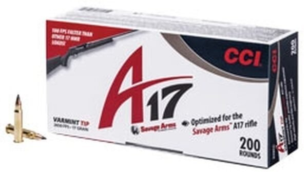 CCI AMMUNITION 17 HORNADY MAGNUM RIMFIRE (HMR) 17 GRAIN TIPPED VARMINT BOX OF 200